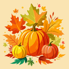 pumpkin pumpkin and leaves