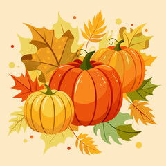 pumpkin pumpkin and leaves