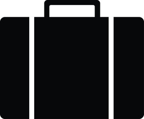 black briefcase isolated on white bag icon office bag