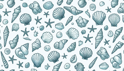 seamless pattern with shells