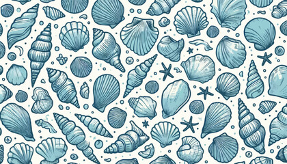 seamless pattern with shells