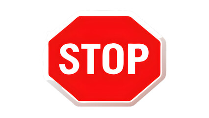 A classic stop sign with a red background and white lettering. PNG