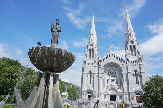 Saint Lawrence, Quebec - Canada: August 11, 2023 - Basilica of Sainte Anne de Beaupr&eacute;