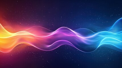 Obraz premium Flat design of an energy wave traveling through space