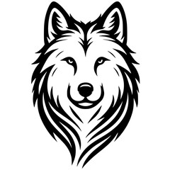 Wolf portrait silhouette