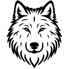 Wolf portrait silhouette