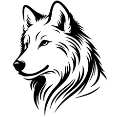 Wolf portrait silhouette