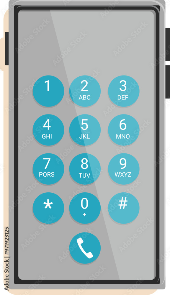 Poster smartphone is showing a number keypad for dialing a phone number