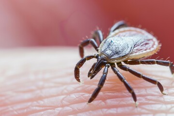 Close-up of a tick on skin