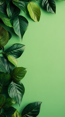 Obraz premium Green leaves adorning natural background