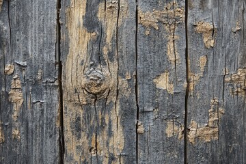 Obraz premium Weathered Wooden Plank with Knot and Cracks