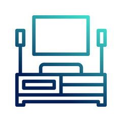 Home theater icons. entertainment, holidays, family home, with outline style and gradient colors. symbol logo illustration.