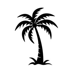 Tropical Tree Clipart Silhouette Icon – Transparent Background