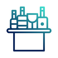 Minibar icons. Editable stroke icons graphic design. with outline style and gradient colors.