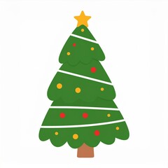 christmas tree illustration isolated on white