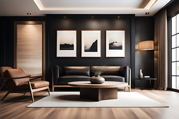 Fototapeta premium Minimalist beautiful modern living room interior design, modern interior concept for use. contemporary luxury interior design. white bright tone.