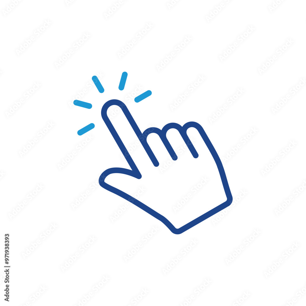 Poster hand cursor click icon vector