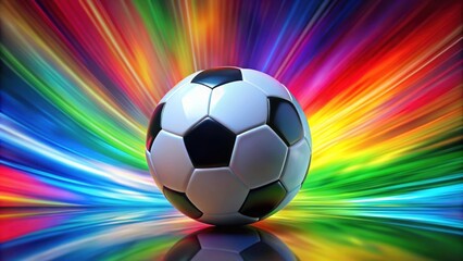render of a soccer ball in a colorful abstract background, soccer ball, render, sports equipment, sports, football, soccer