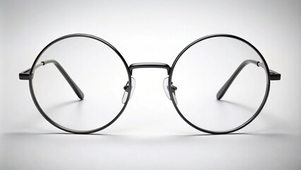 Fototapeta premium Round glasses with thin black frames, perfect for a trendy and retro look, round, glasses, eyewear, fashion, accessory, trendy