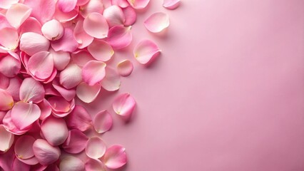 Obraz premium Pink rose petals on pastel background, rose, flower, pink, petals, soft, delicate, monochrome, background, pastel, feminine
