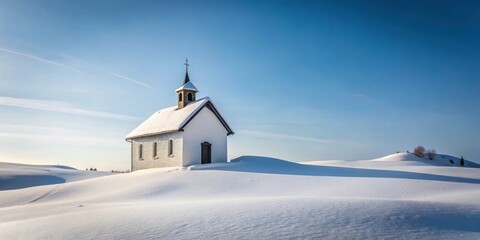 Winter Switzerland fairytale chapel on hill, Switzerland, winter, fairytale, chapel, hill, snow, Christmas