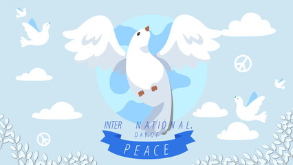 International day of peace banner illustration