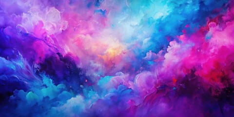 Fototapeta premium Abstract painting featuring vibrant purple, pink, and blue hues , art, colorful, modern, contemporary, vibrant, abstract, painting