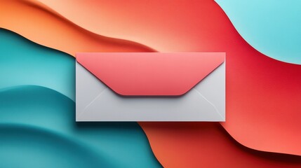 Vector Doodle Illustration of Business Envelope with Minimal Design on Pastel Background