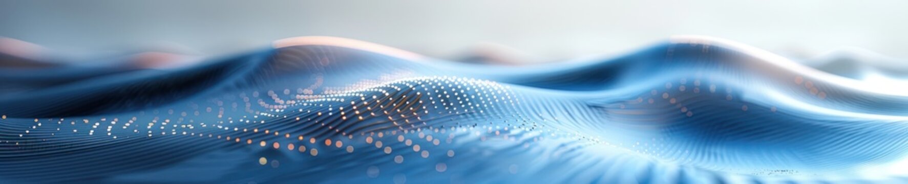 Abstract Blue Wavy Lines 3D Render