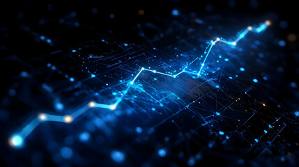 Obraz premium Abstract Data Flow Network with Glowing Lines and Nodes, Futuristic Technology Background Animation