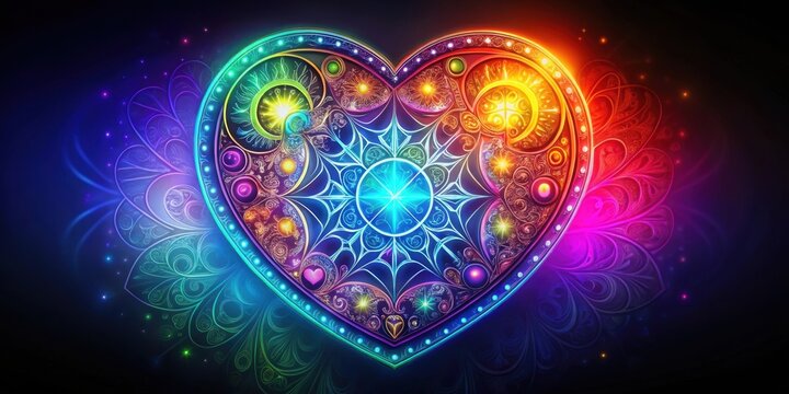 Zodiaco cuore symbol with intricate designs and vibrant colors, zodiac, heart, symbol, astrology, horoscope, love, design