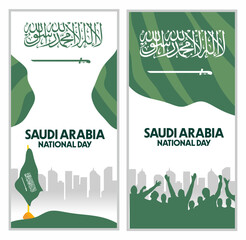 happy saudi arabia national day with saudi arabia flag