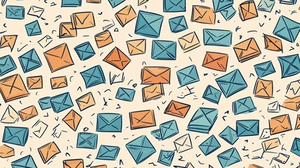 Obraz premium Doodle Illustration of Floating Envelope with Minimal Design
