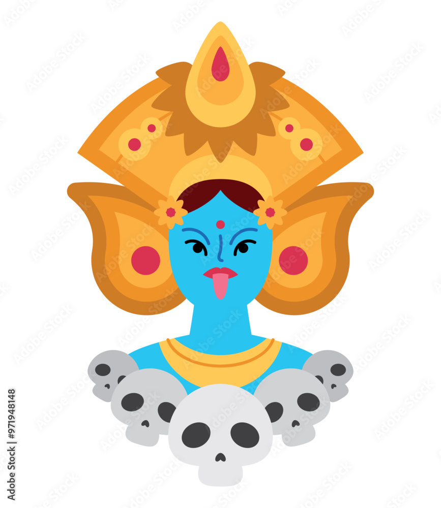 Poster portrait of hindu goddess kali