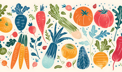 fruits and vegetable herbal concept  for background or 2d illustrator cartoon.