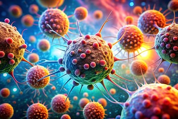 Cancer Cells Microscopic View.