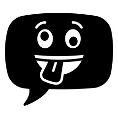 Speech bubble icon with silly emoticons