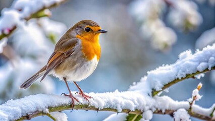 Fototapeta premium Tannenmeise sitting on a snow-covered branch in winter , snowy, bird, nature, wildlife, pine cone, cold, frost, feathers, tree