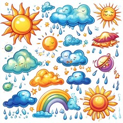 Cute Cartoon Weather Icons