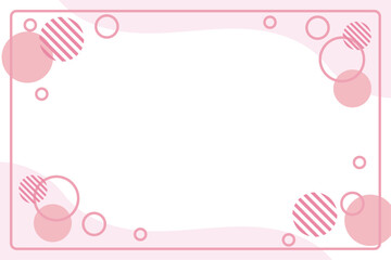 かわいい幾何学フレーム　ピンク