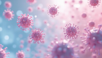  Viral particles in a digital art representation