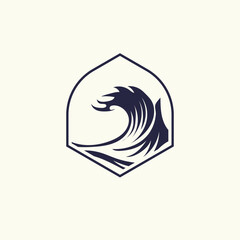 ocean wave logo vector