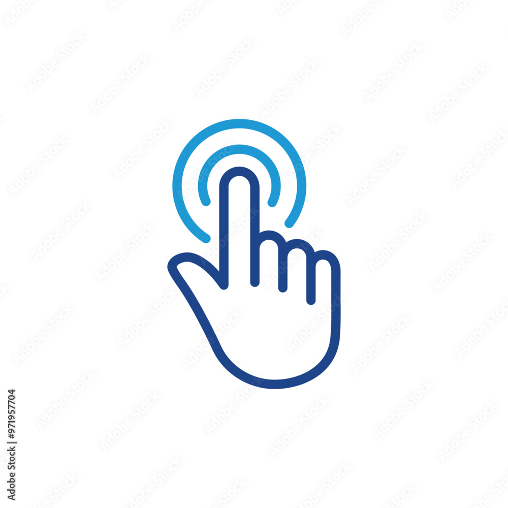 Poster hand cursor click icon vector