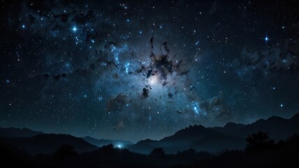 realistic illustration nightsky view full of stars