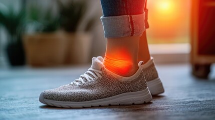 Inflamed joints: swollen ankles and pain, discomfort and medical concerns associated with ankle swelling, emphasizing the need for effective treatment and managem