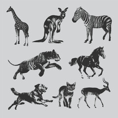 Animal  Large Grain Photocopy Effect, for grunge punk y2k collage design