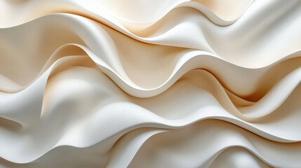 Obraz premium abstract beige backgroun with wavy folde ribbon or paper scroll