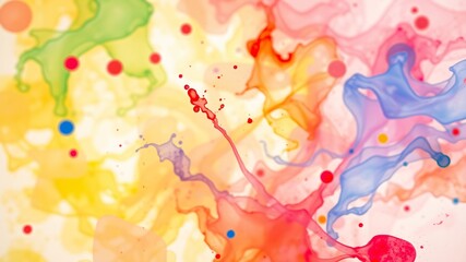 Abstract colorful splashes of paint blend together on a textured background, creating a vibrant display of artistic expression