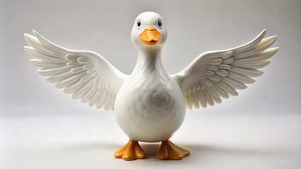 Obraz premium White ceramic duck with outstretched wings