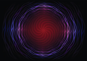 Mandala line red wave geometry center background